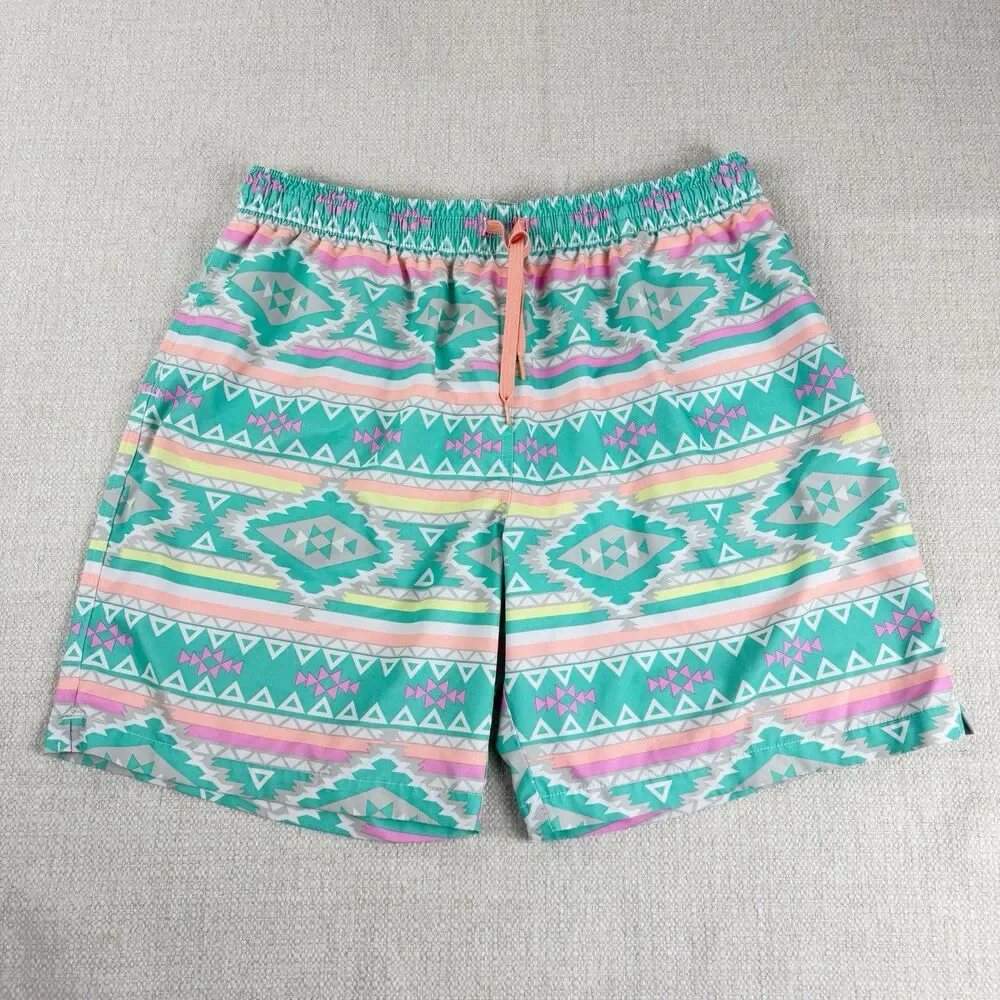 Chubbies Swim Trunks Men's Lined Aztec Multicolor Tribal 7